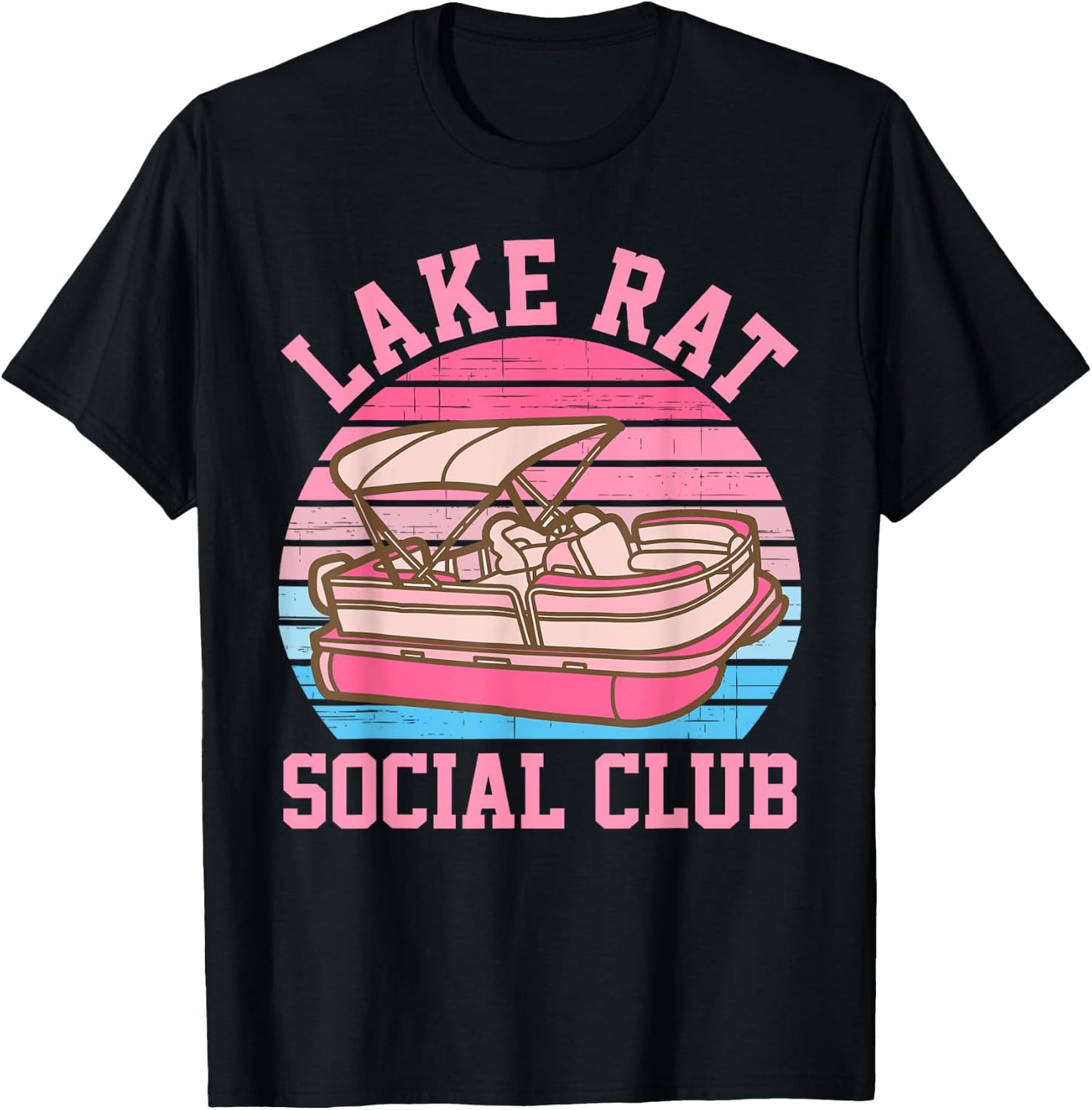 Lake Rat Social Club Boat Vintage Design T-Shirt - T-Shirt | Black