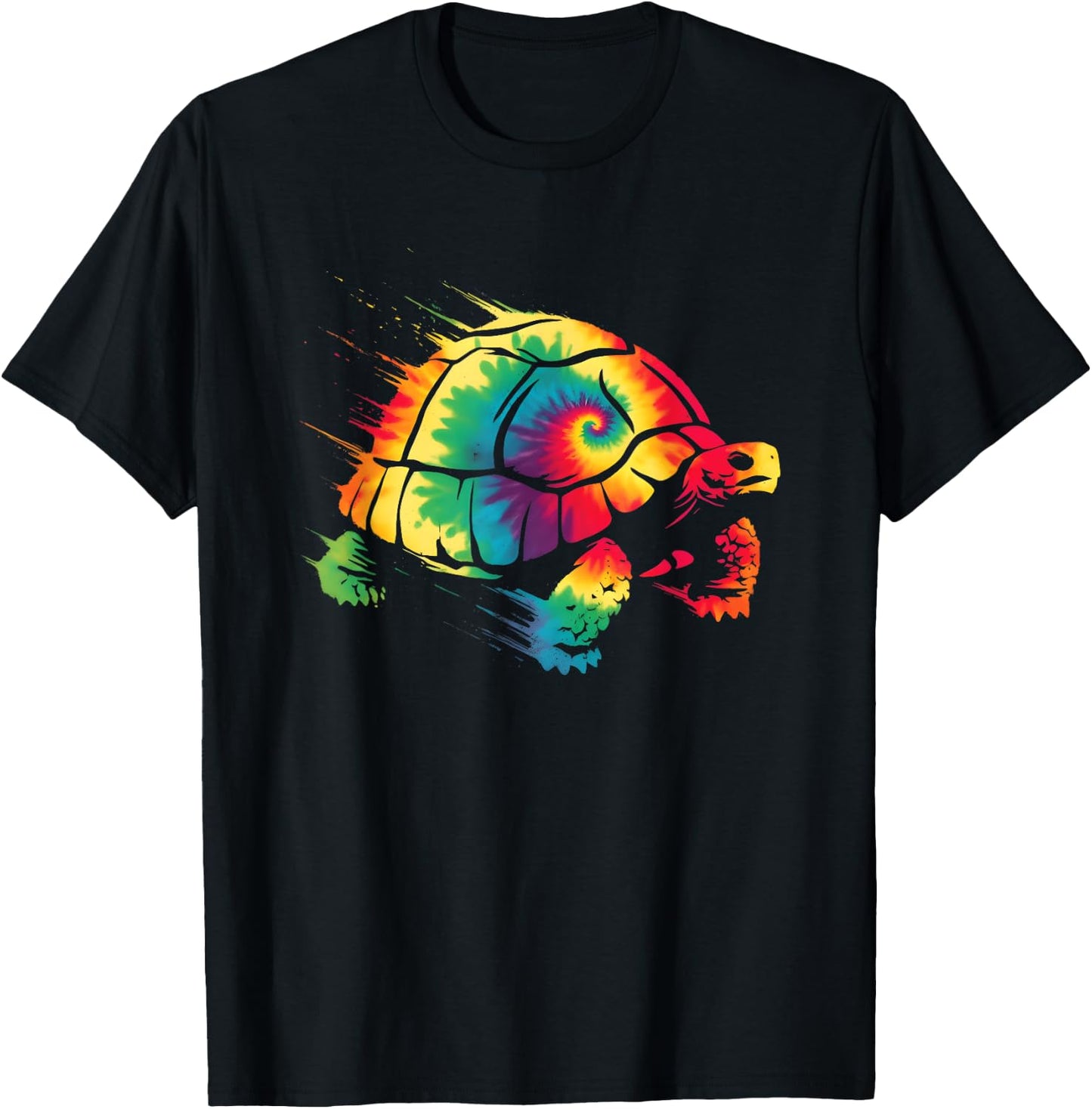 Tortoise Tie Dye - Colorful Sea Turtle Ocean Animal Lover T-Shirt - T-Shirt | Black