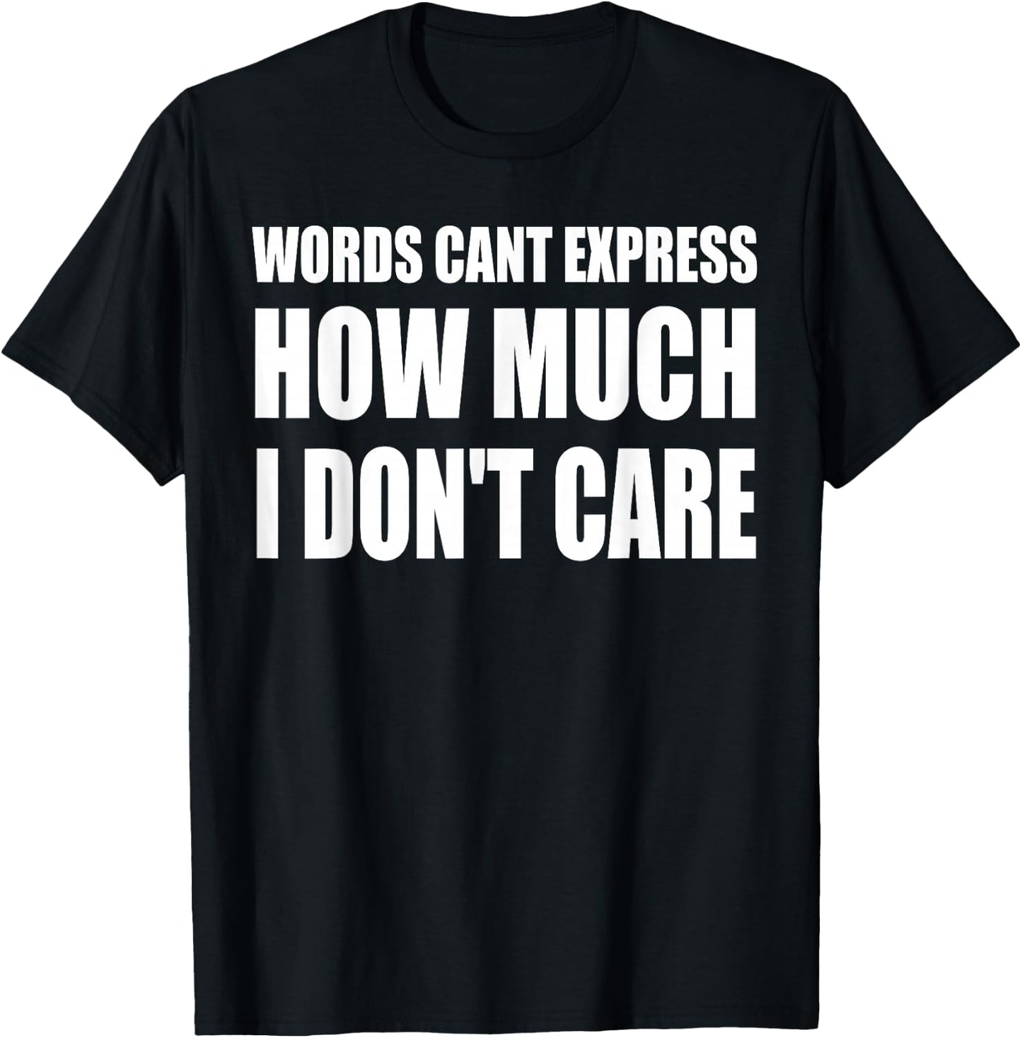 Words Can't Express How Much I Don't Care Funny Saying T-Shirt - T-Shirt | Black