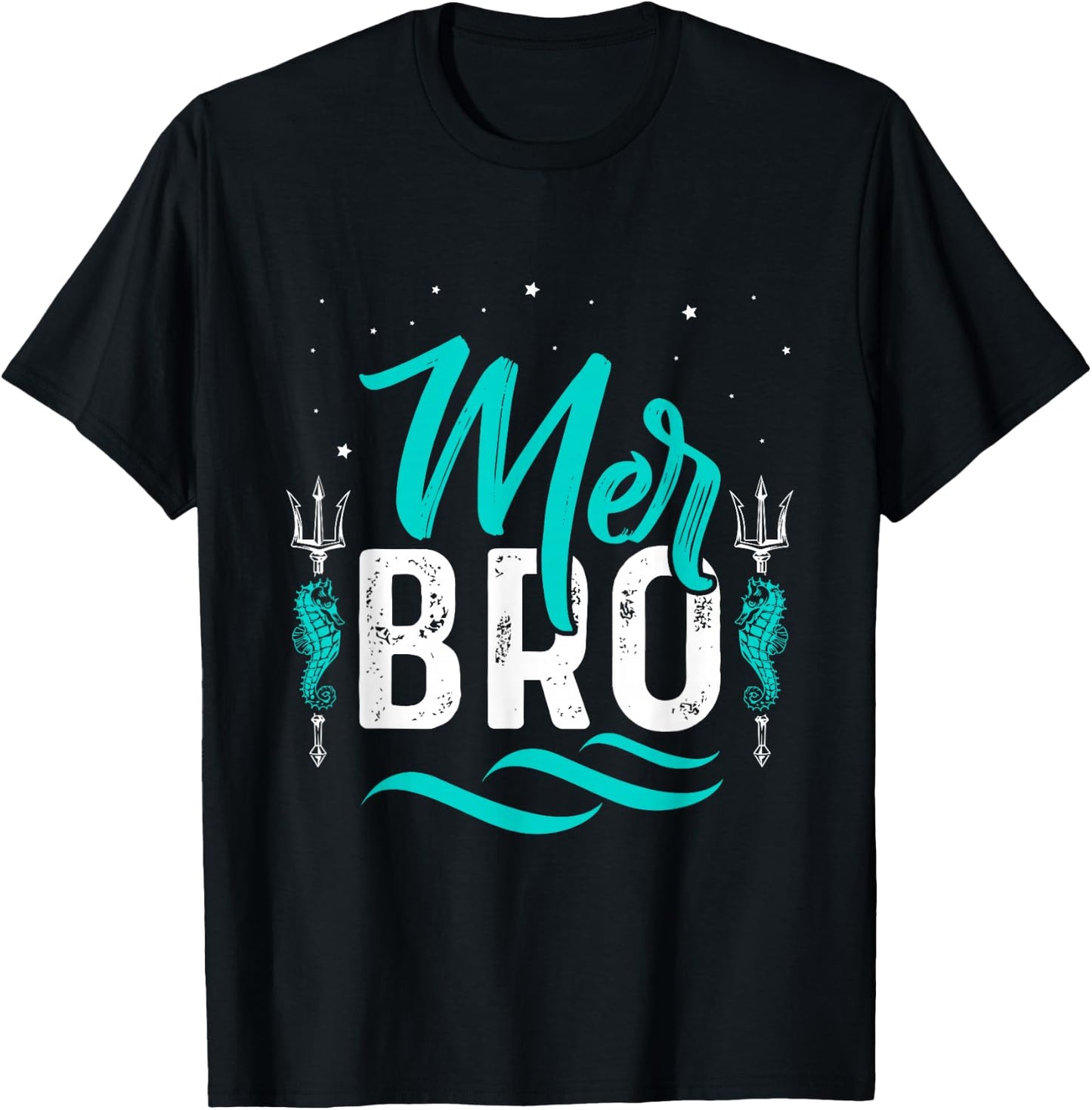 Merbro Brother of a Mermaid Boy and Toddlers Kids Merman T-Shirt - T-Shirt | Black