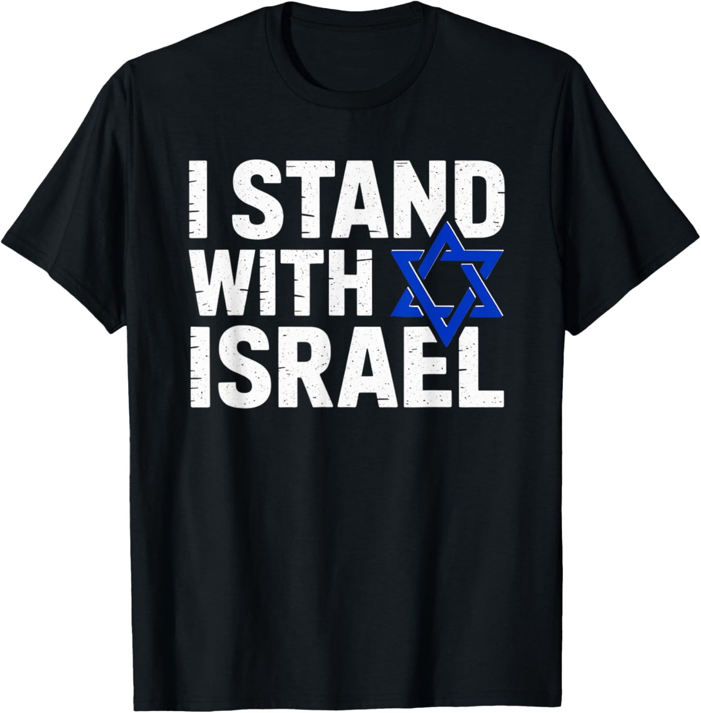 I Stand With Israel Support Shirt Jewish Pride T-Shirt - T-Shirt | Black