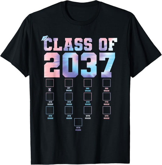Class of 2037 Grow With Me First Day School Back to School T-Shirt - T-Shirt | Black