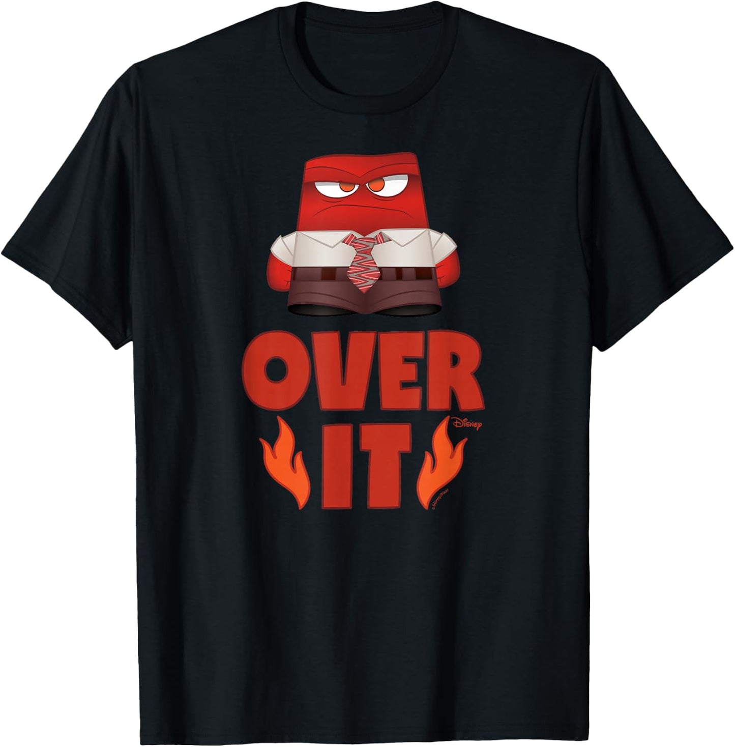 Inside Out - Anger Character Over It T-Shirt - T-Shirt | Black