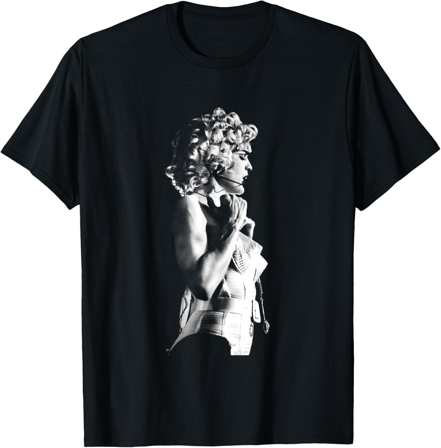 Madonna Live B&W Blonde Ambition Tour By Stephen Wright T-Shirt - T-Shirt | Black