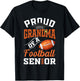 Proud grandma of a football Senior class of 2025 graduation T-Shirt - T-Shirt | Black