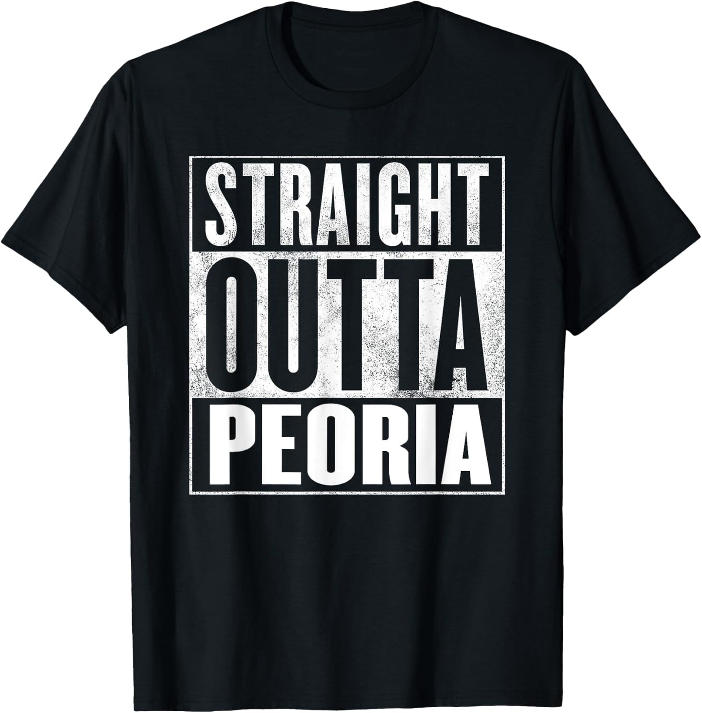 Peoria - Retro Straight Outta Peoria T-Shirt - T-Shirt | Black