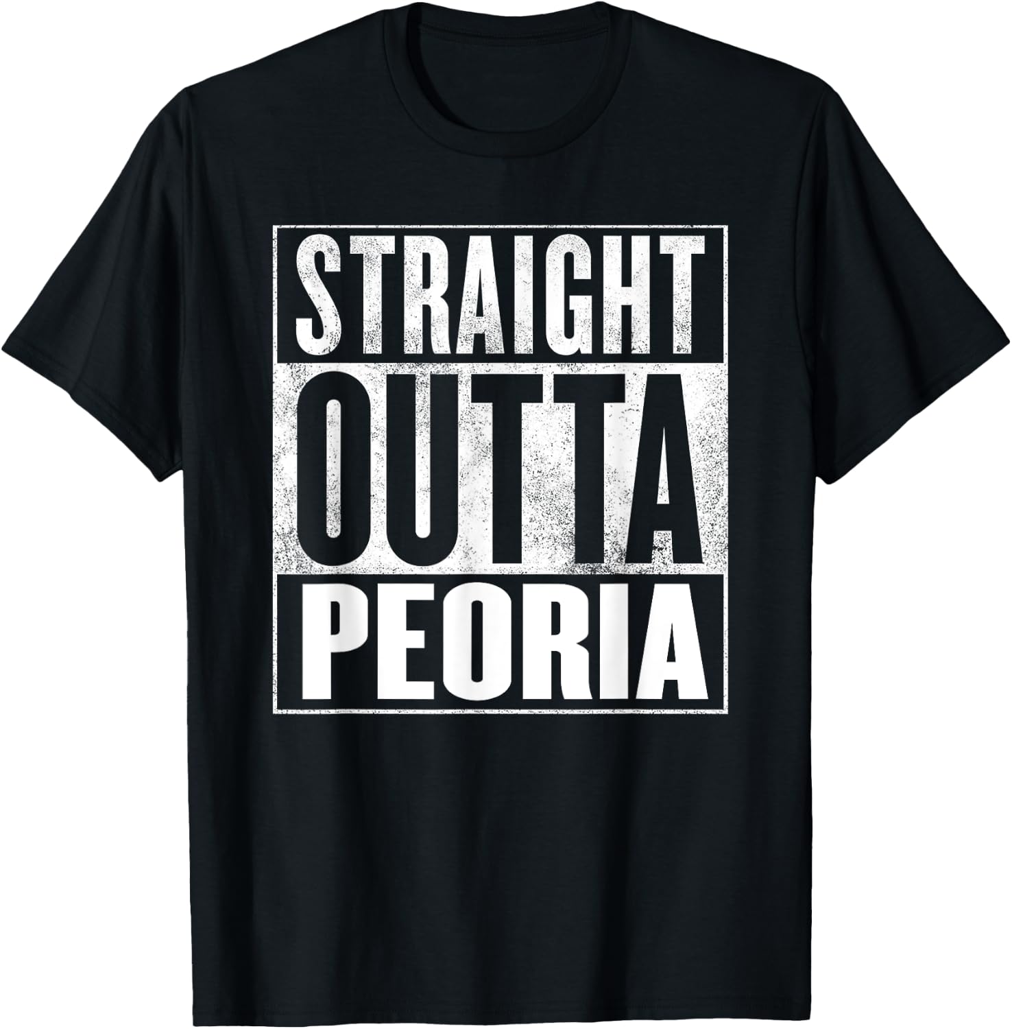 Peoria - Retro Straight Outta Peoria T-Shirt - T-Shirt | Black