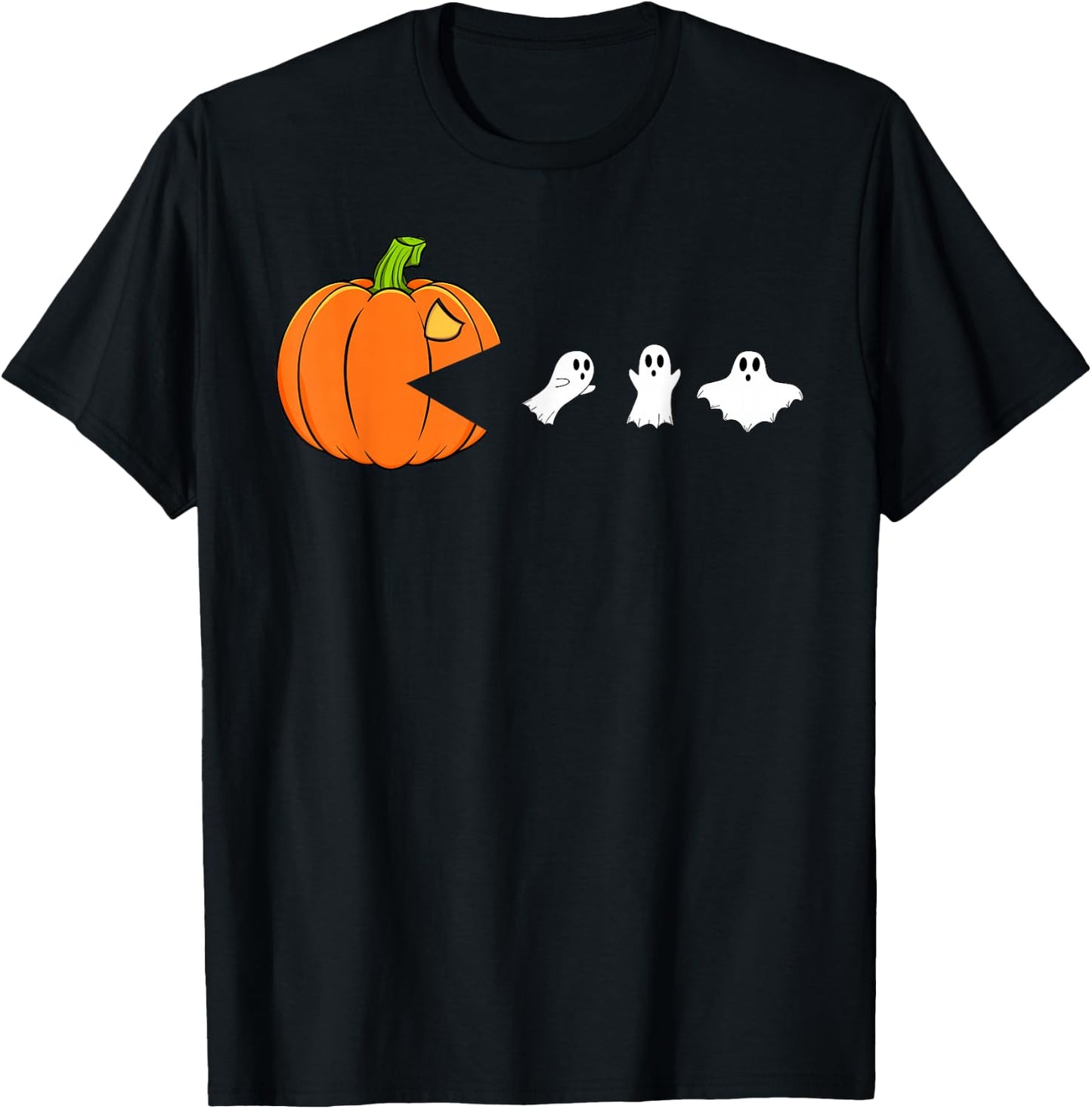 Halloween Pumpkin Funny Ghosts Gamer Boys Kids Women Men T-Shirt - T-Shirt | Black