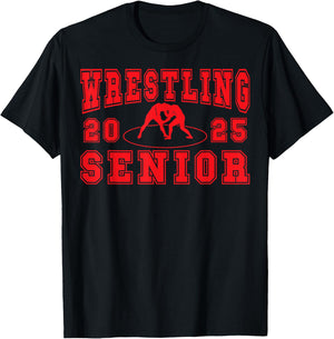 Wrestling Senior Night Wrestling Senior 2025 Graduation 8 T-Shirt - T-Shirt | Black