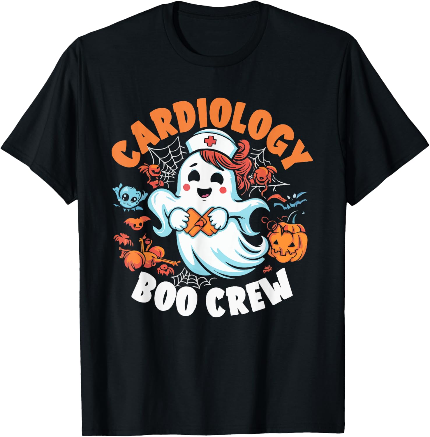 Cardiology Nurse Halloween Spooky Nursing Trick Or Treat T-Shirt - T-Shirt | Black