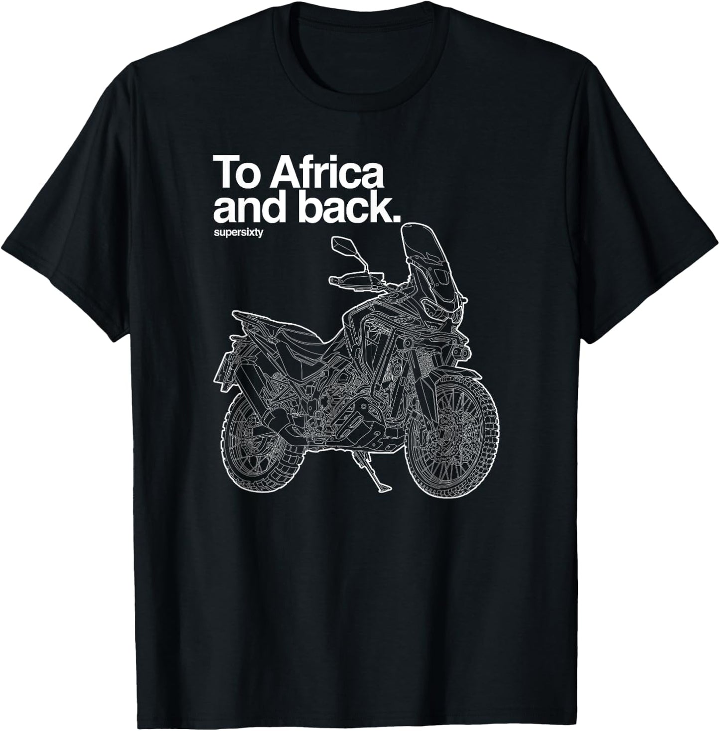 Adventure Dual Sport Adventure Africa Twin Motorcycle Design T-Shirt - T-Shirt | Black