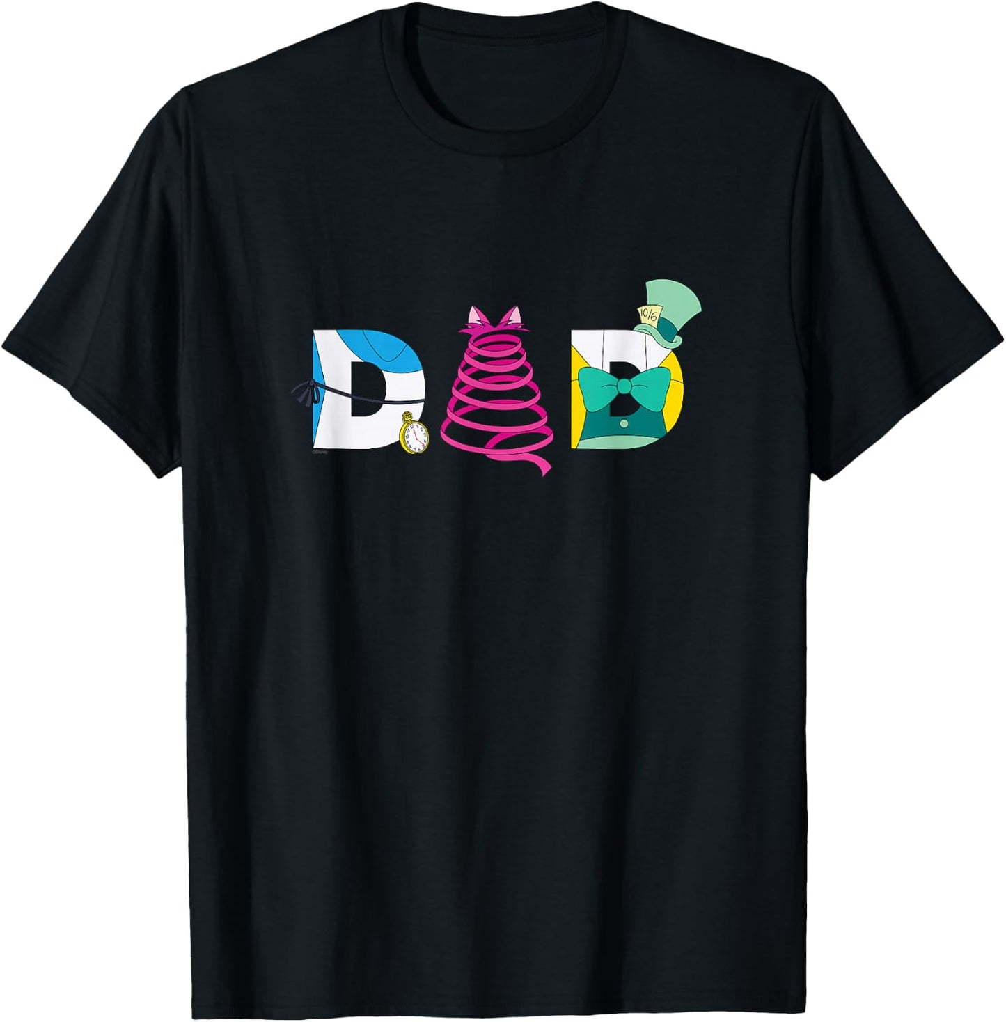 Disney Alice in Wonderland Father’s Day Birthday Best Dad T-Shirt - T-Shirt | Black