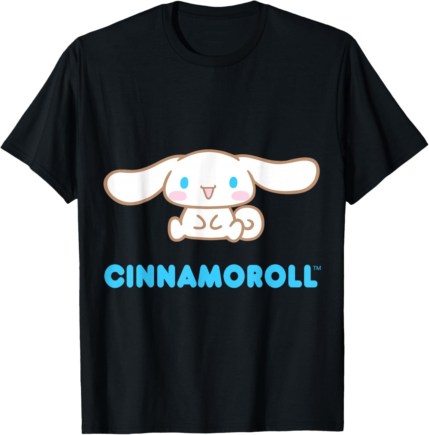 SANRIO Cinnamoroll Character Front & Back , Black T-Shirt - T-Shirt | Black