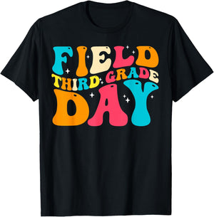 3rd Grade Field Day 2025 Third Grade Tie Dye Teacher Student Women Kids T-Shirt - T-Shirt | Black