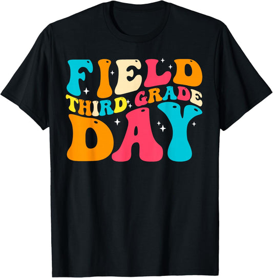 3rd Grade Field Day 2025 Third Grade Tie Dye Teacher Student Women Kids T-Shirt - T-Shirt | Black