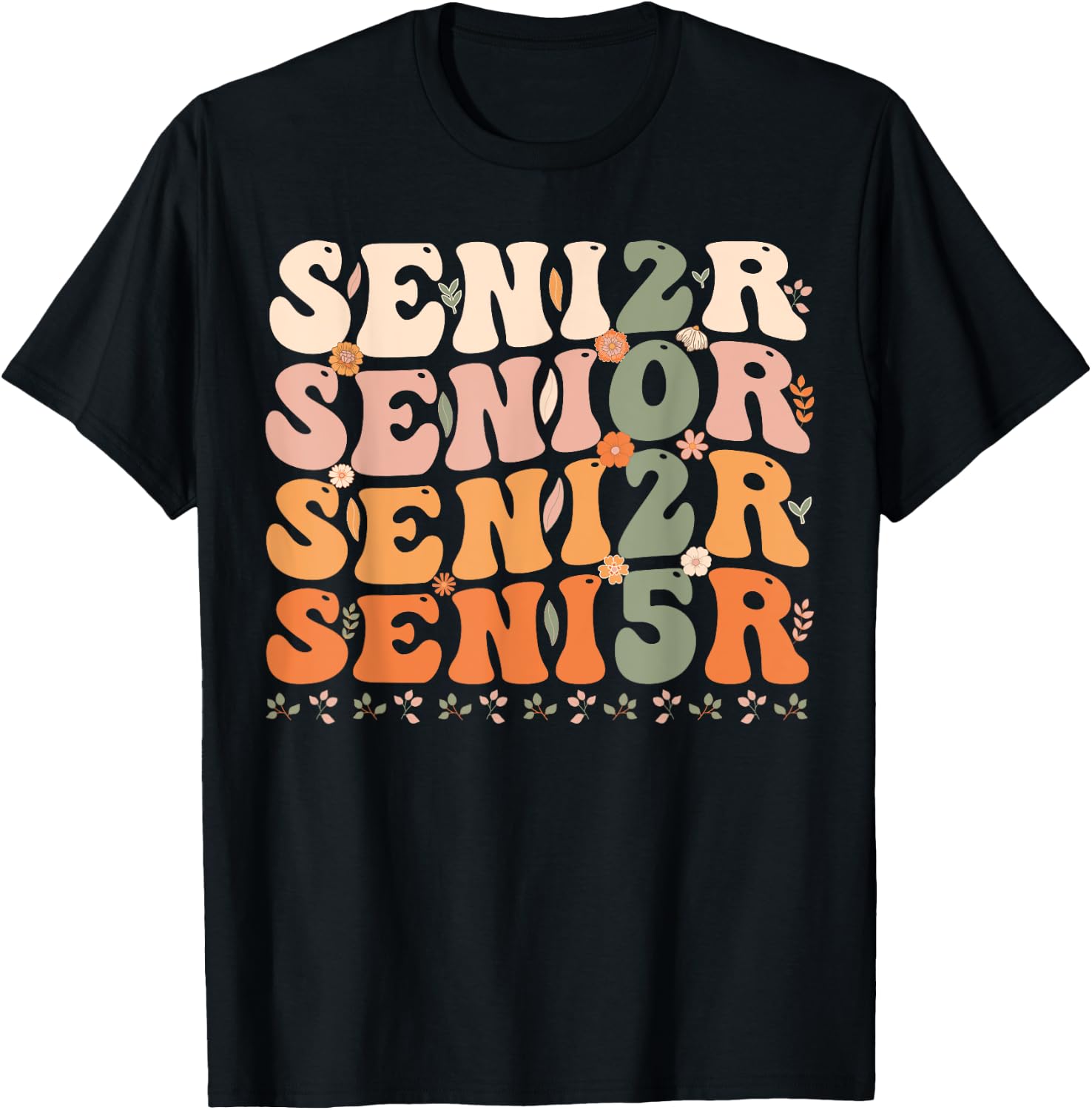 Senior 2025 Class of 2025 Graduation 2025 Groovy T-Shirt - T-Shirt | Black