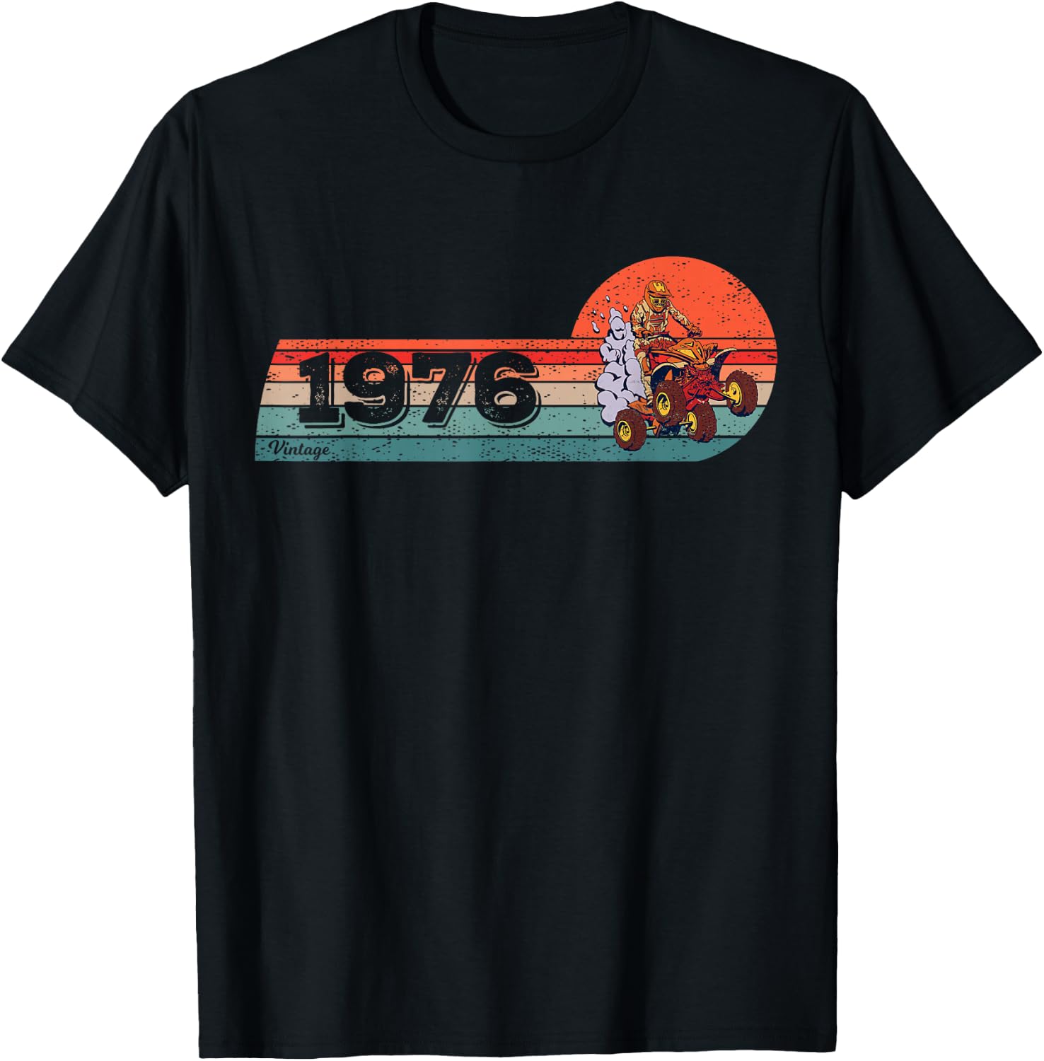 ATVs Quad-Bike Vintage 1976 Birthday Offroad ATVs Quad-Biker T-Shirt - T-Shirt | Black