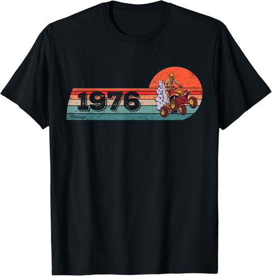 ATVs Quad-Bike Vintage 1976 Birthday Offroad ATVs Quad-Biker T-Shirt - T-Shirt | Black