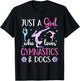 Just a Girl who Loves Gymnastics and Dogs Gymnast Dog Lover T-Shirt - T-Shirt | Black