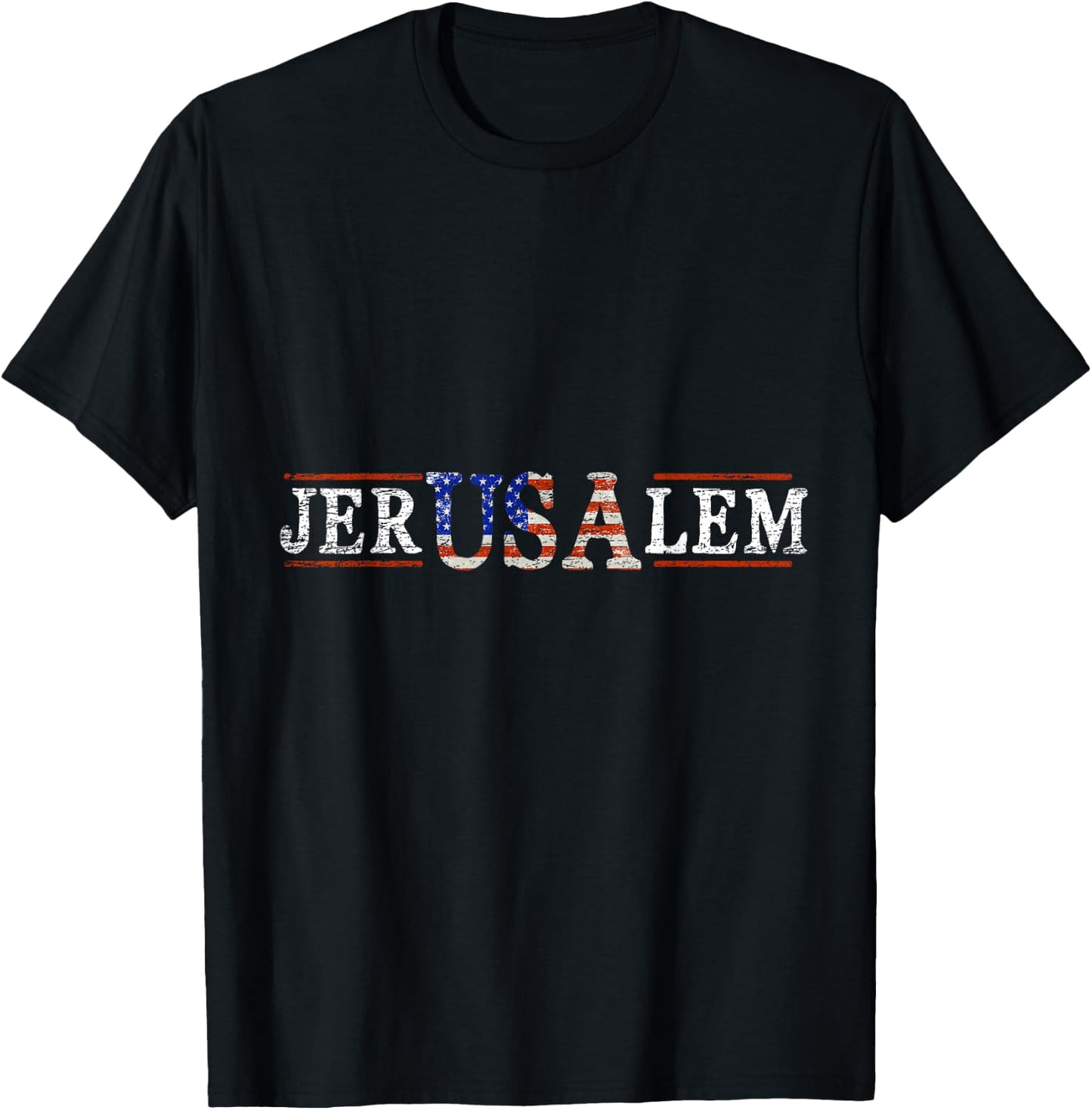 Jerusalem USA Israel T-Shirt - T-Shirt | Black