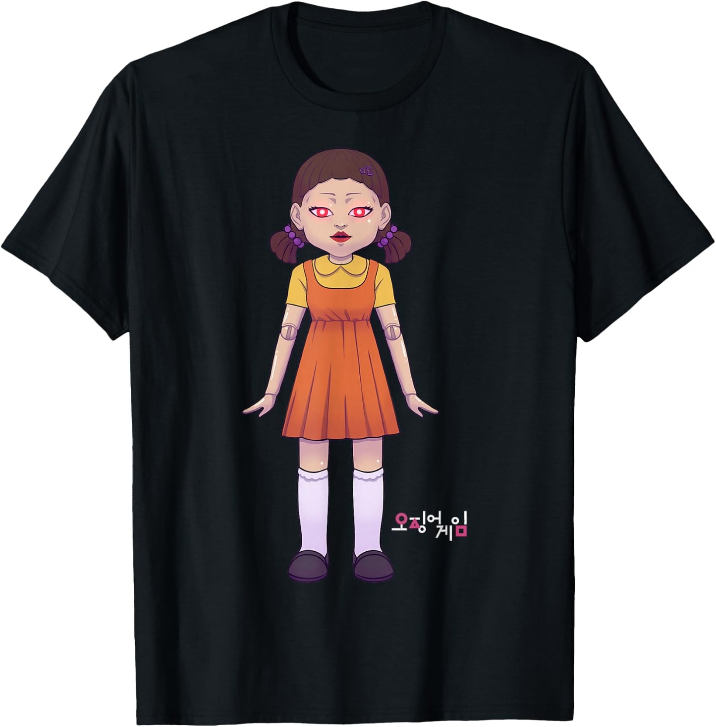 Squid Game Doll Logo T-Shirt - T-Shirt | Black