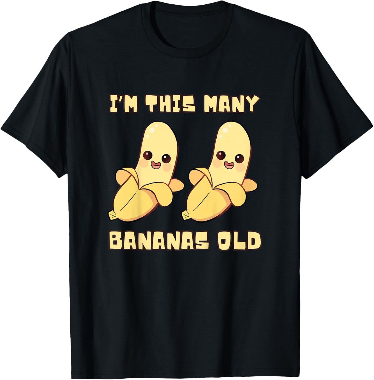 I'm This Many Bananas Old - Banana 2nd Birthday 2 Years Old T-Shirt - T-Shirt | Black