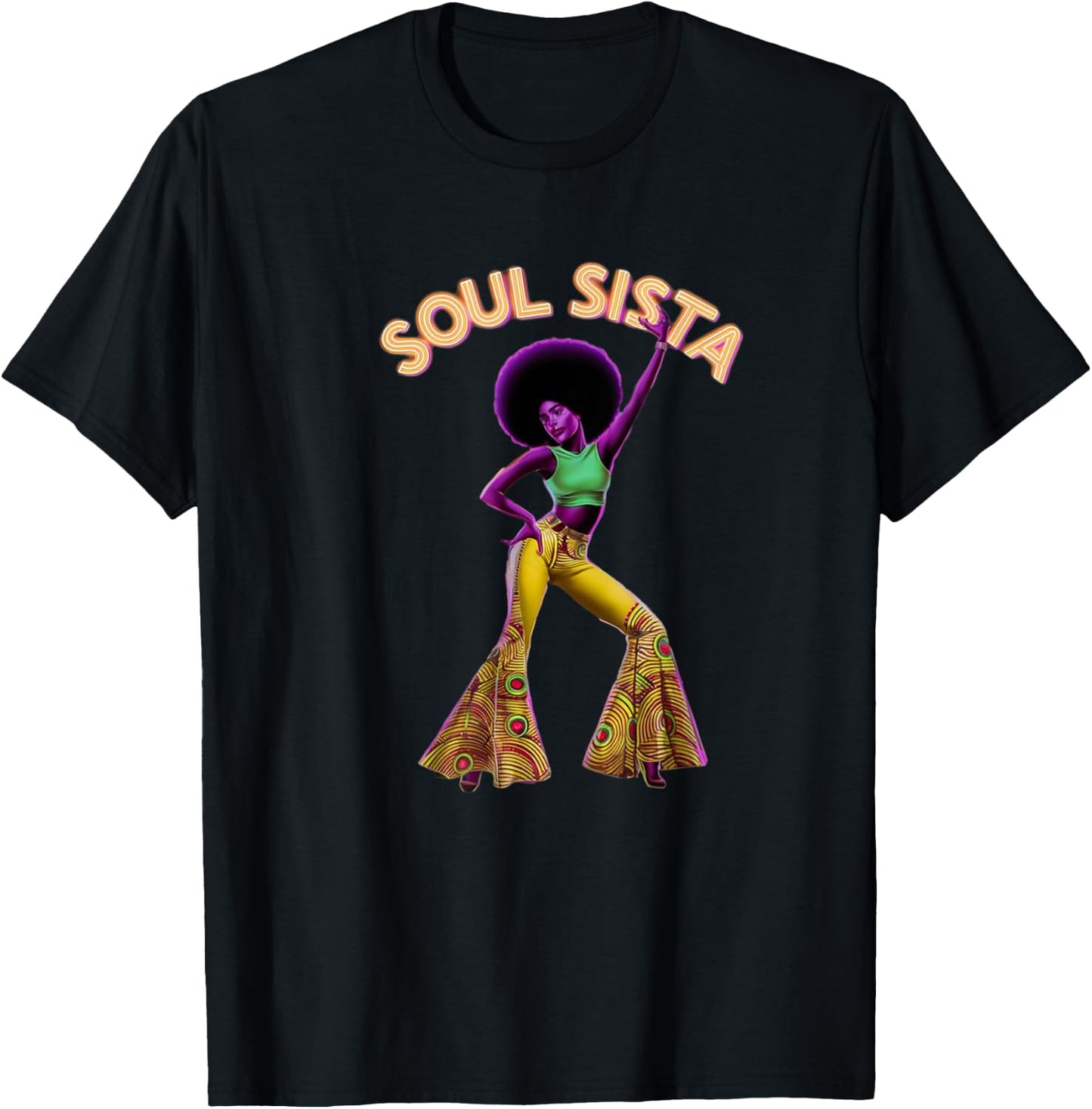 Artsy Funk Shirt Vintage 70s Costume Afro Soul Music T-Shirt - T-Shirt | Black