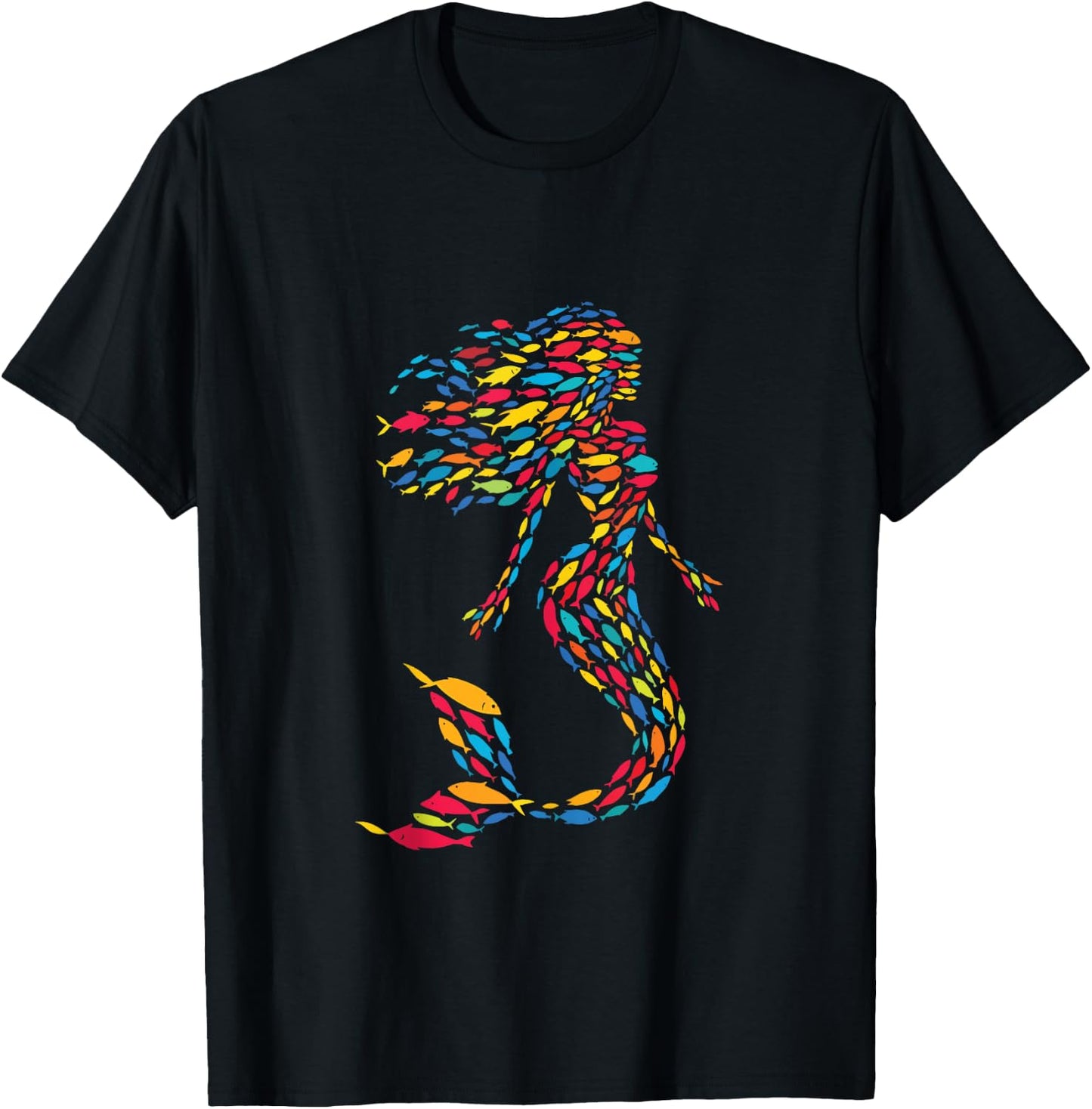 Mermaid Fish T-Shirt - T-Shirt | Black