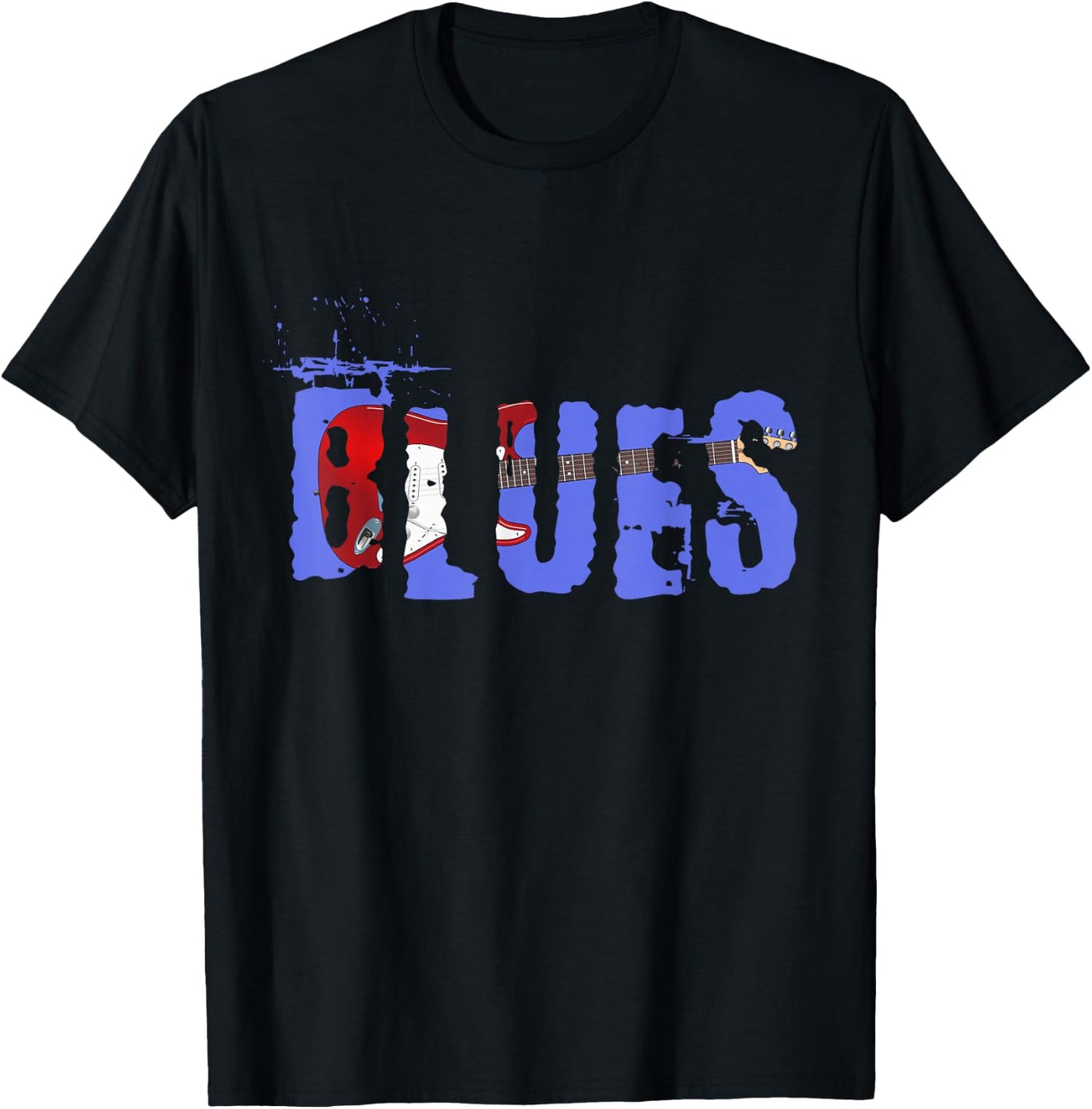 Vintage Look Blues Guitar T-Shirt - T-Shirt | Black