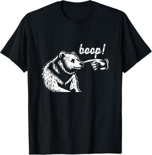 Boop Bear Funny Hand Touch Bear Nose Wildlife Animal Meme T-Shirt - T-Shirt | Black