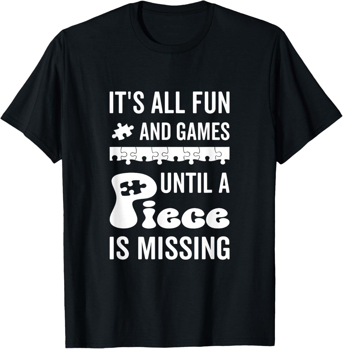 Jigsaw Puzzle Piece T-Shirt - T-Shirt | Black