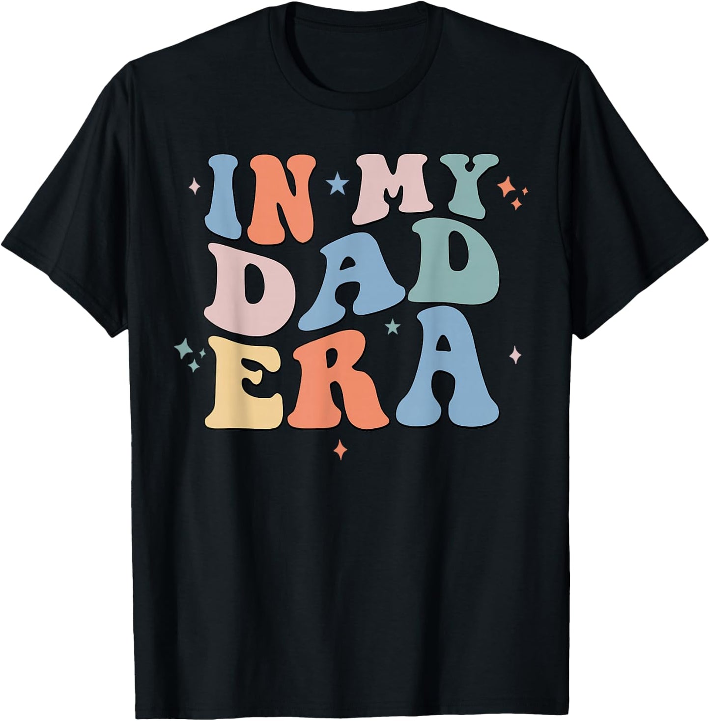 In My Dad Era Retro Groovy Father's Day T-Shirt - T-Shirt | Black