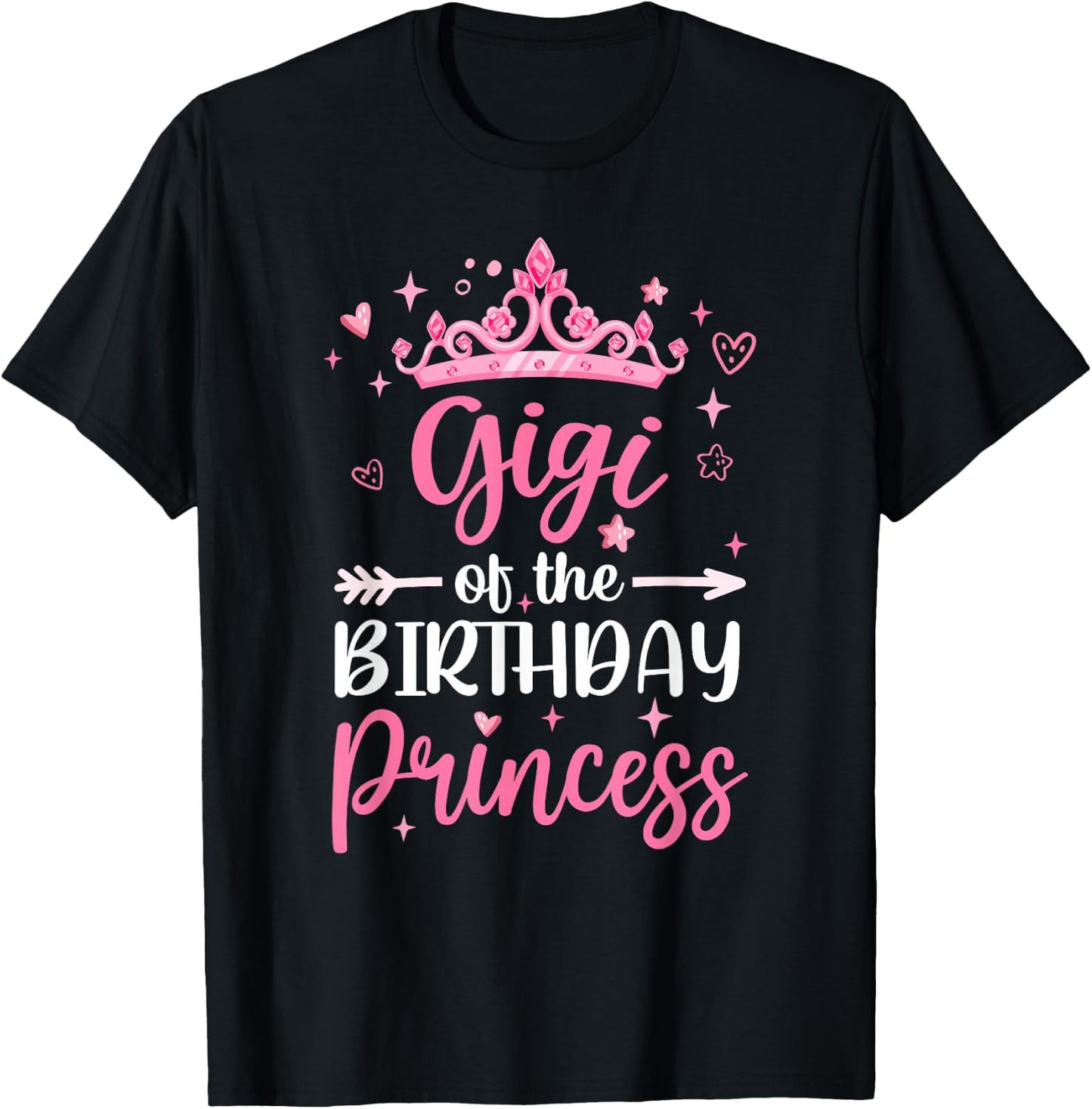 Gigi Of The Birthday Princess Birthday Girl Kid Family T-Shirt - T-Shirt | Black