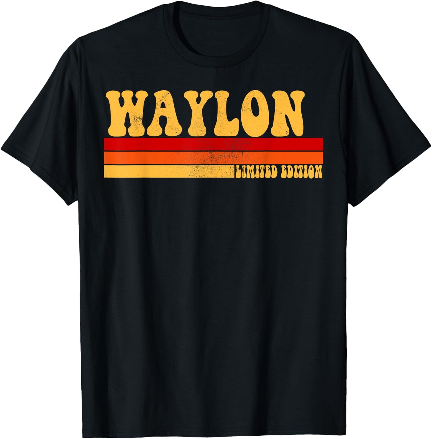 WAYLON Name Personalized Idea Men Retro Vintage WAYLON T-Shirt - T-Shirt | Black