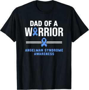 Dad Of A Warrior Angelman Syndrome Awareness T-Shirt - T-Shirt | Black