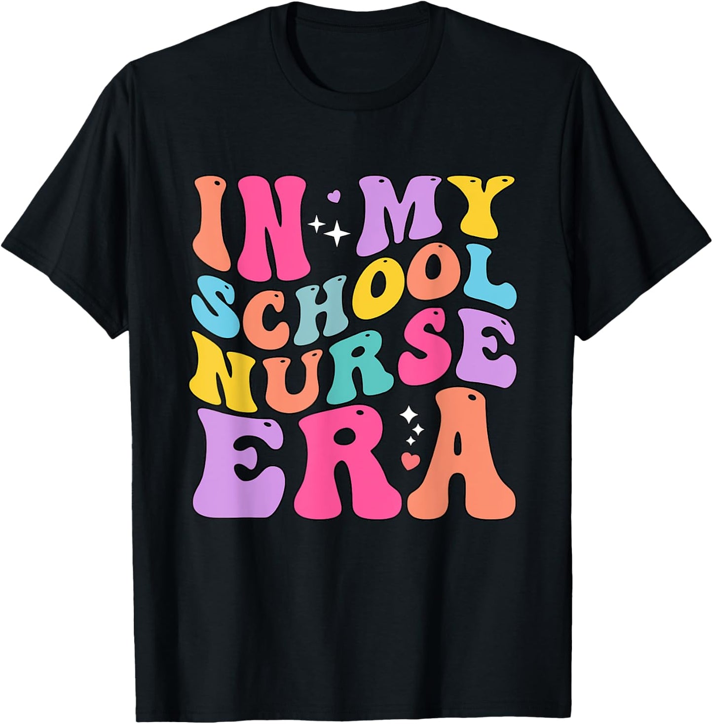 In My School Nurse Era Groovy Back To School T-Shirt - T-Shirt | Black