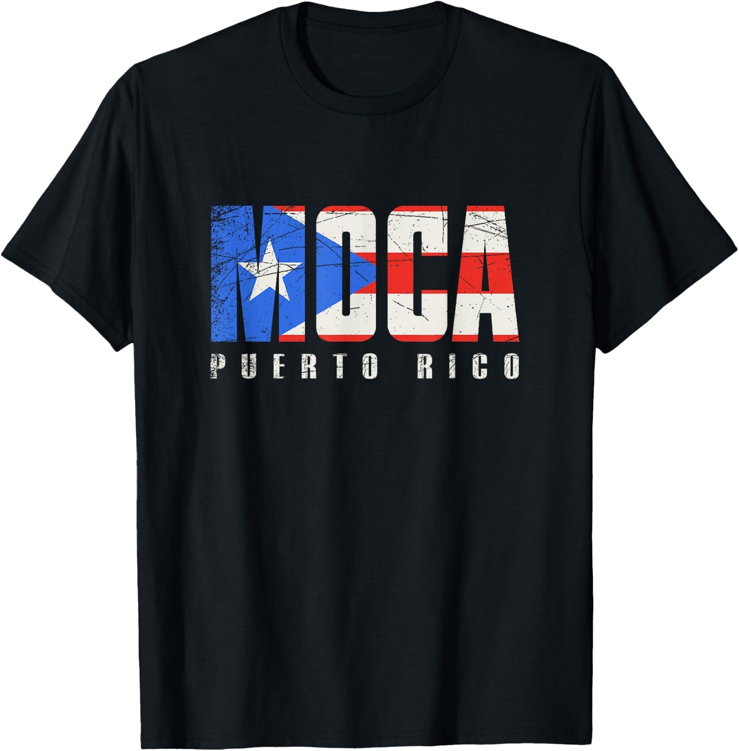 Puerto Rican flag Moca Puerto Rico T-Shirt - T-Shirt | Black