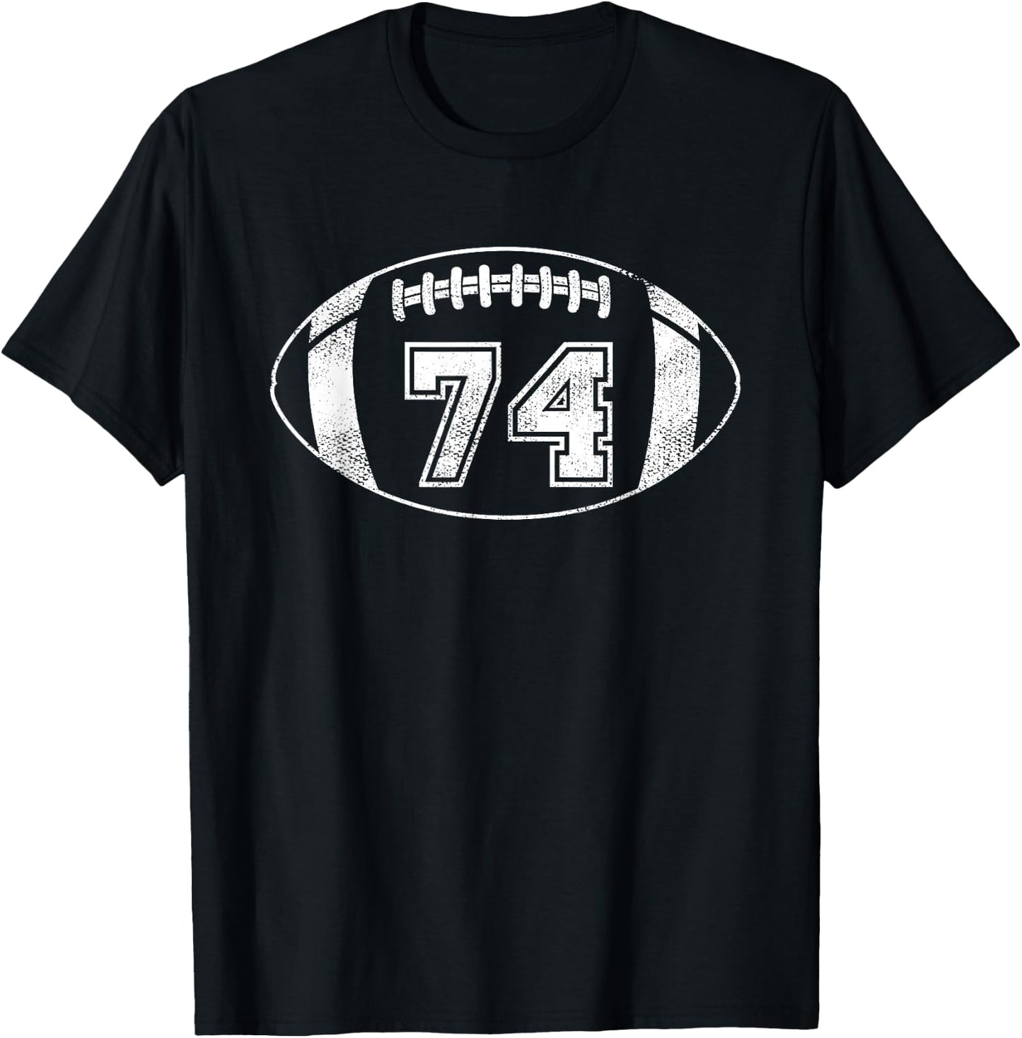 Football Player #74 Football Mom Dad Jersey 74 Varsity Team T-Shirt - T-Shirt | Black
