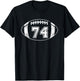 Football Player #74 Football Mom Dad Jersey 74 Varsity Team T-Shirt - T-Shirt | Black