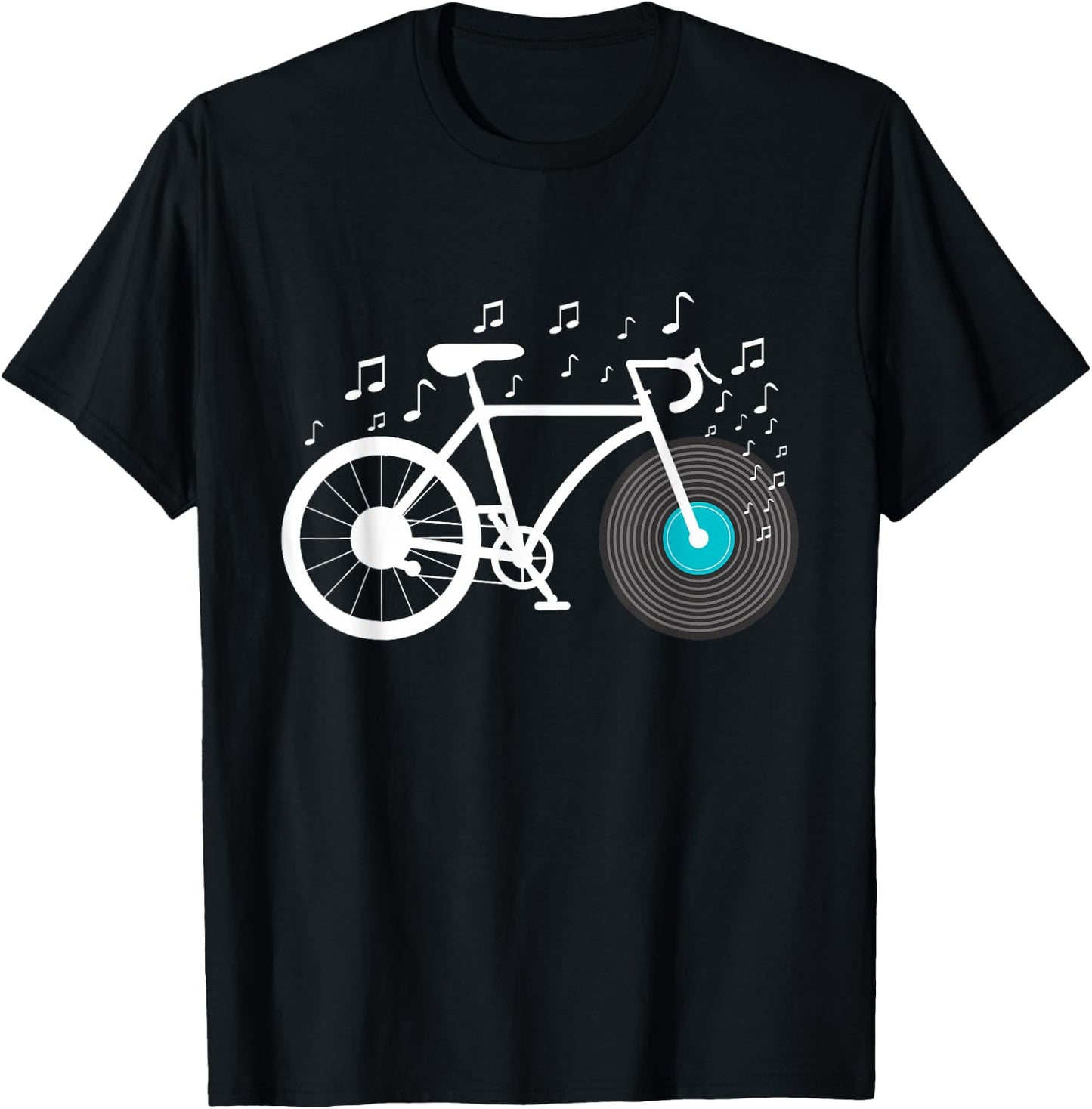 Bicycle Vinyl Record - Cyclist Bike LP Music Collector T-Shirt - T-Shirt | Black