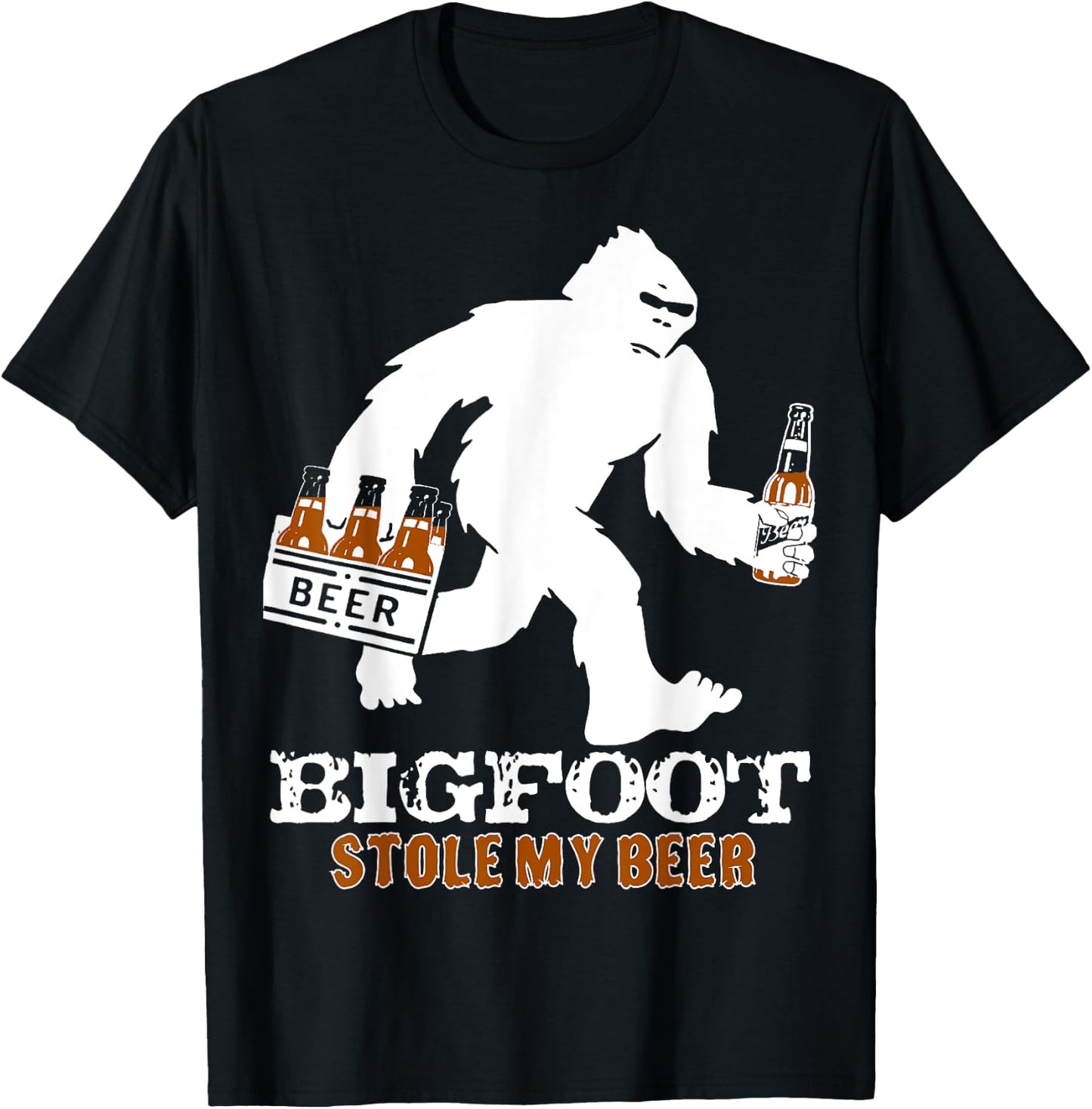 Bigfoot Stole My Beer Shirt Sasquatch Yeti Camping Outdoors T-Shirt - T-Shirt | Black