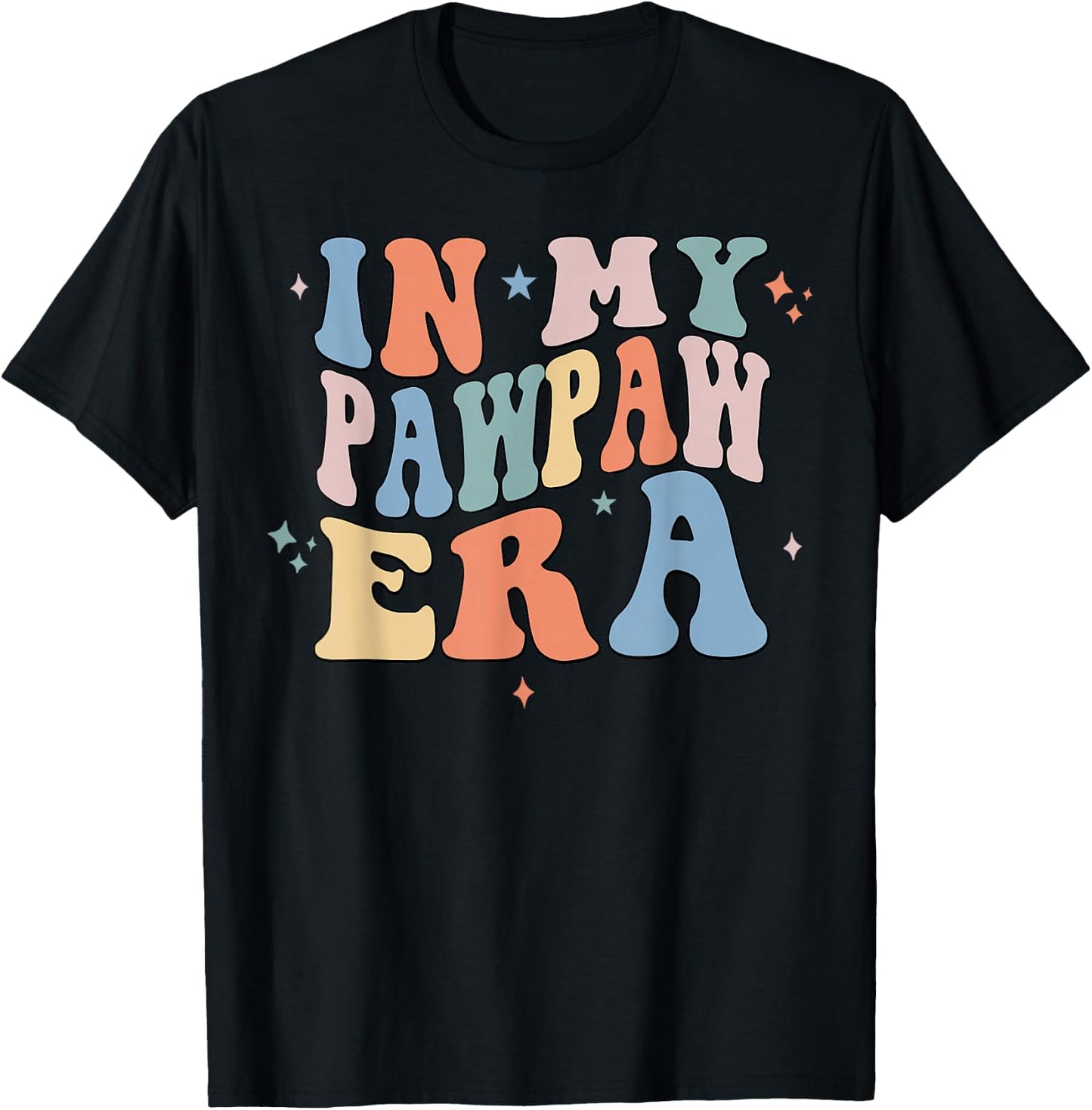 In My Pawpaw Era Retro Groovy Father's Day T-Shirt - T-Shirt | Black
