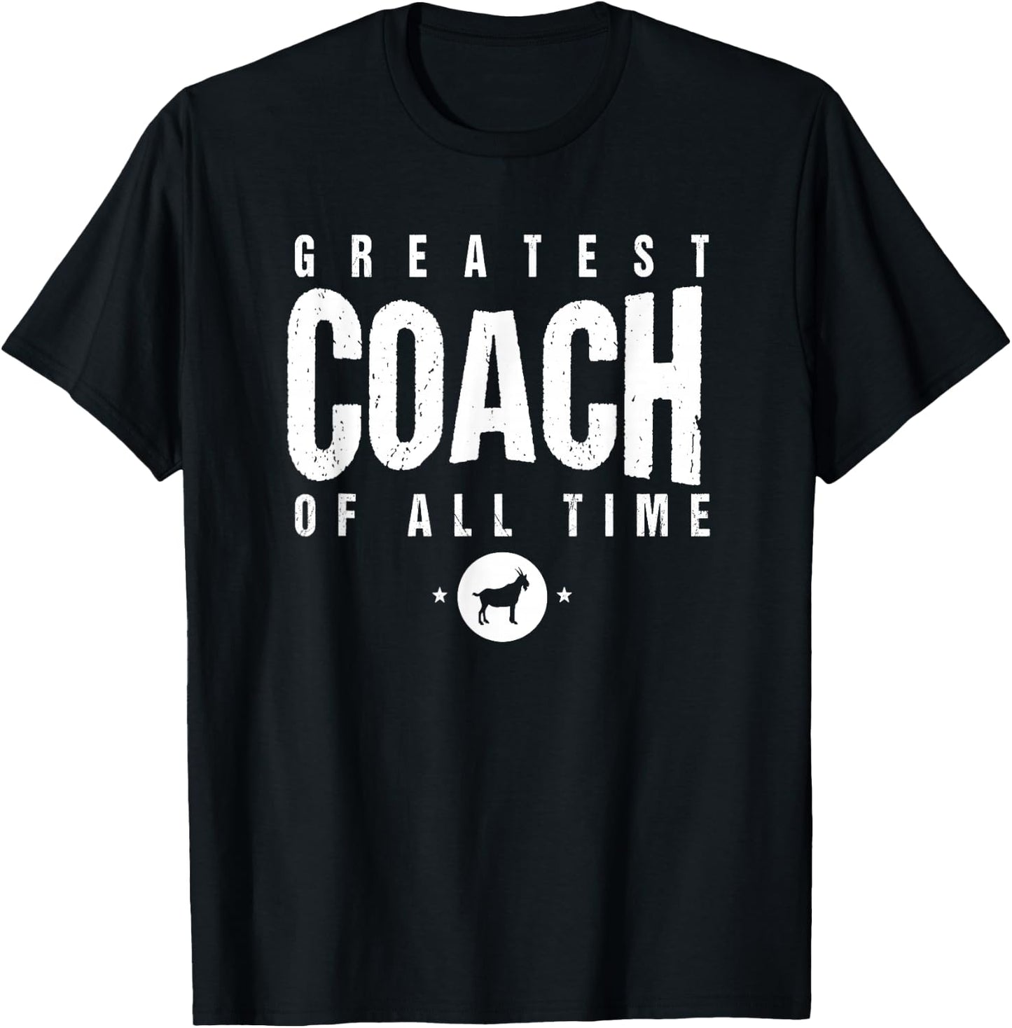 Greatest Coach of All Time Coach Day #1 Best Coach Goat Icon T-Shirt - T-Shirt | Black