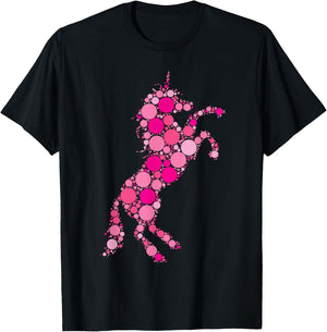 Pink Polka Dot Unicorn International Dot Day T-Shirt - T-Shirt | Black