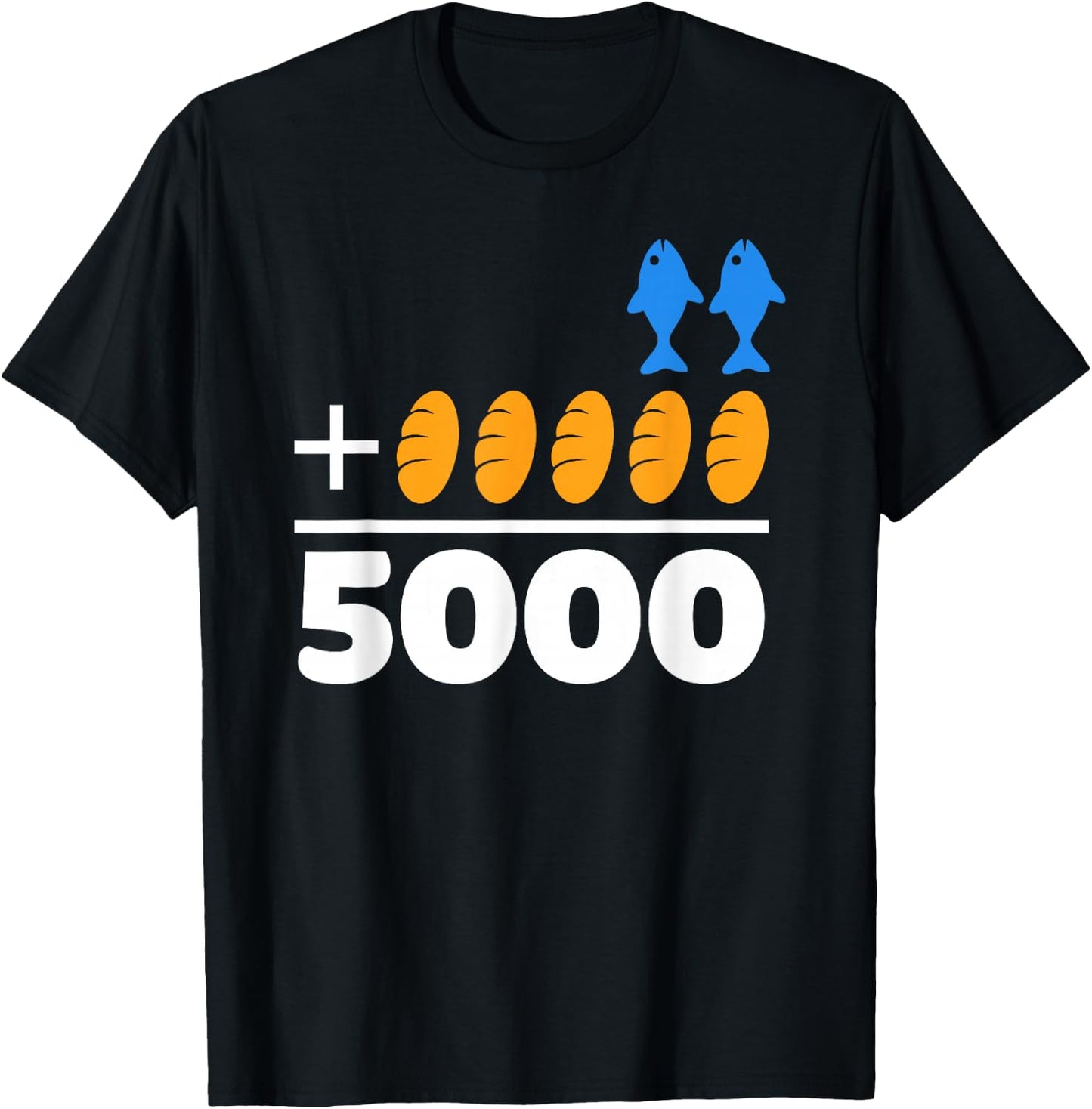 Jesus 2 Fishes 5 Breads 5000 Chosen Against The Current T-Shirt - T-Shirt | Black