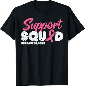 Support Squad Breast Cancer Awareness Ribbon Men Women Kids T-Shirt - T-Shirt | Black
