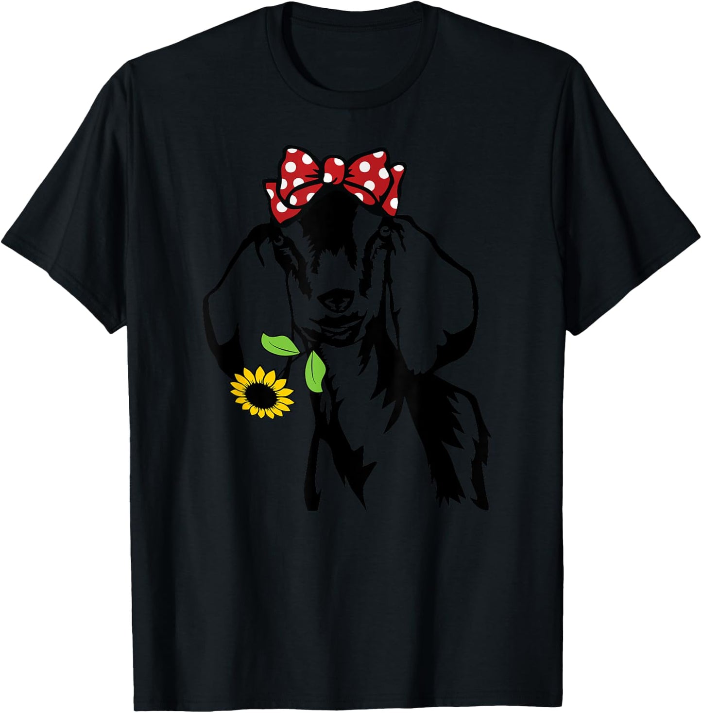 Goat mom goat sunflower, nubain goat T-Shirt - T-Shirt | Black