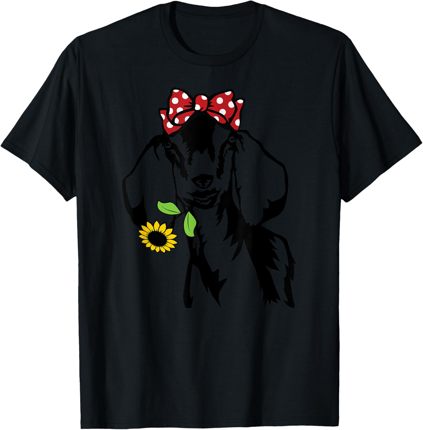 Goat mom goat sunflower, nubain goat T-Shirt - T-Shirt | Black