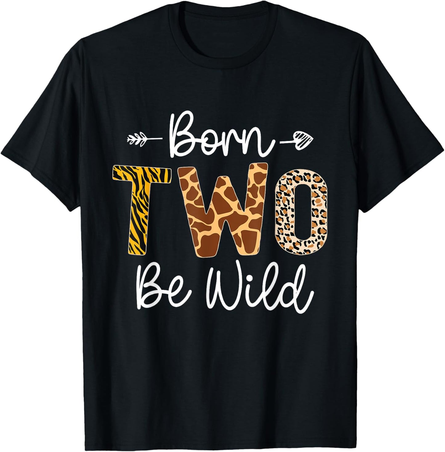 Wild Mama Born Two be Wild 2nd Birthday Zoo Jungle Safari T-Shirt - T-Shirt | Black