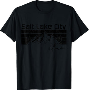Salt Lake City Utah Souvenir Pride Vintage Mountains T-Shirt - T-Shirt | Black